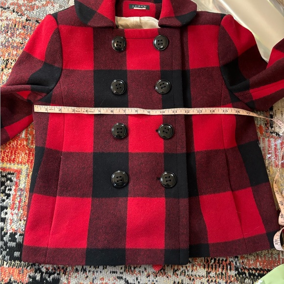 J. Crew Buffalo Plaid check Seberg pea coat jacket - Picture 2 of 8